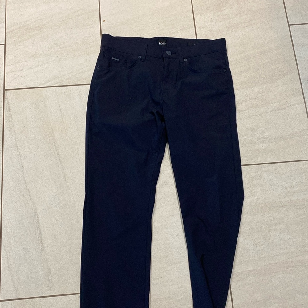 Navy blue Hugo boss, stretch, technic travel pants